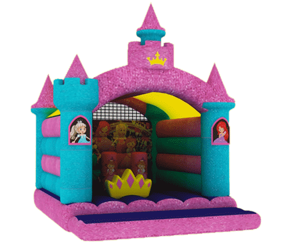 Hüpfburg Form Bogen Glitzerschloss Prinzessin