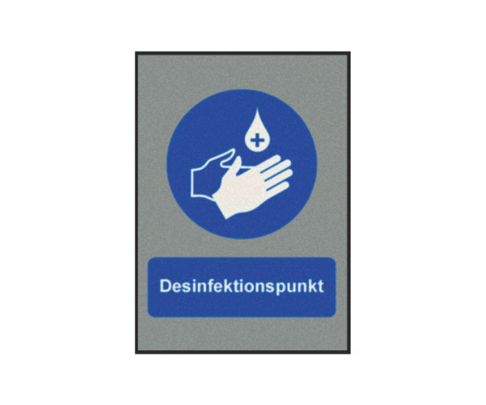 Fußmatte "Desinfektionspunkt", hochformat, verschiedene Abmessungen