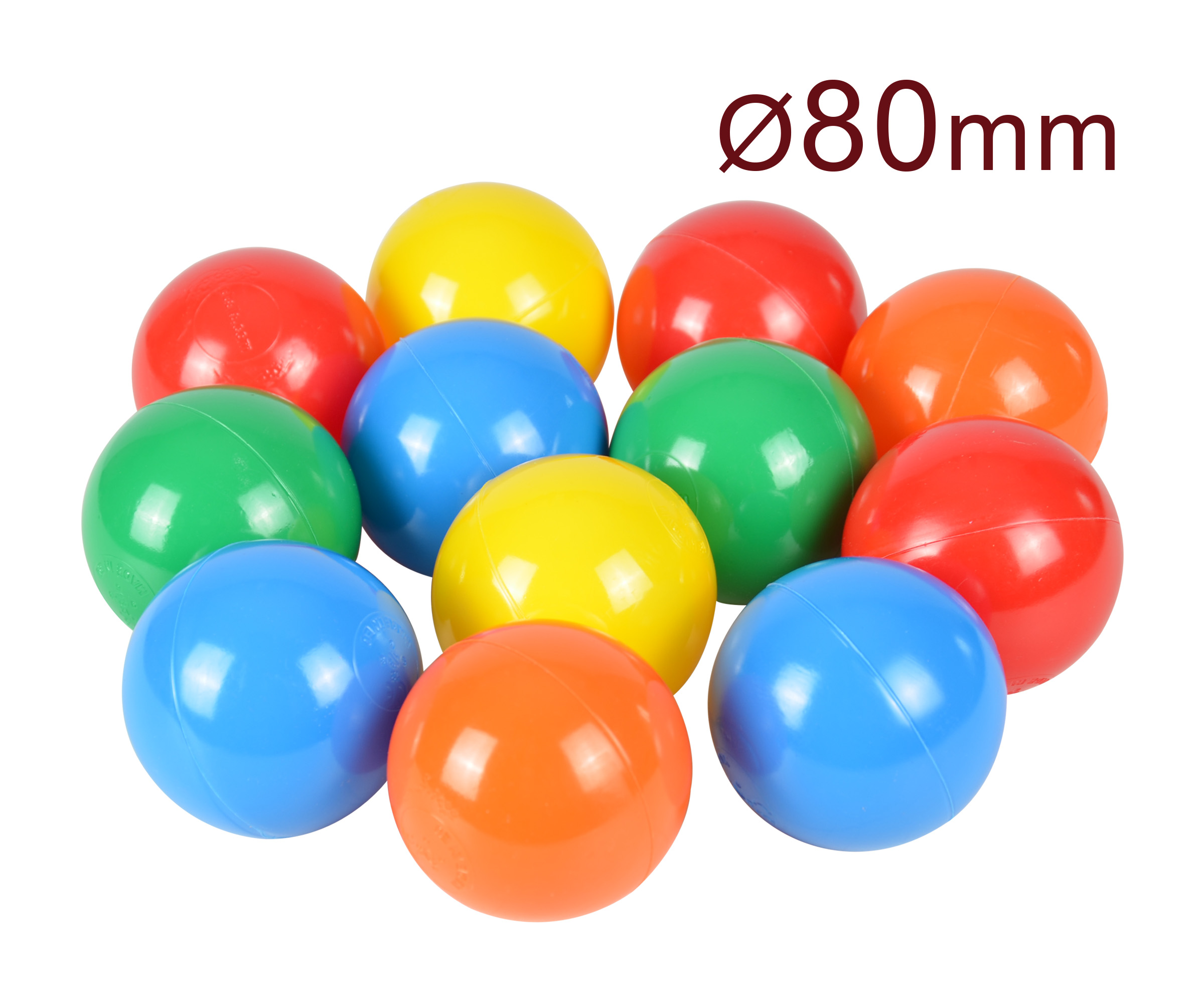 Bälle für Ballbad, 80 mm, 500 Stück