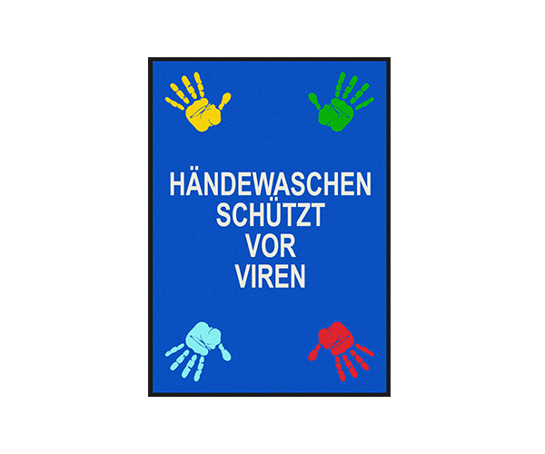 Fußmatte "Händewaschen Schütz vor Vieren", 85x120cm