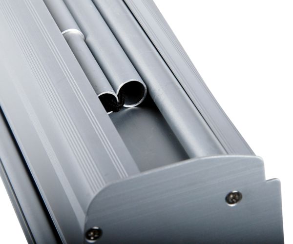 RollUp Display "Bitte Abstand Halten", direkt gebrauchsfertig bedruckt