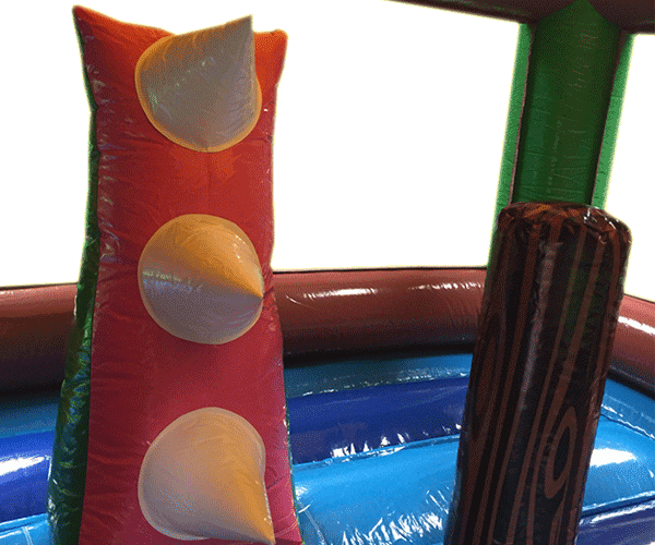 Figuren-Hüpfburg Alligator mit Rutsche