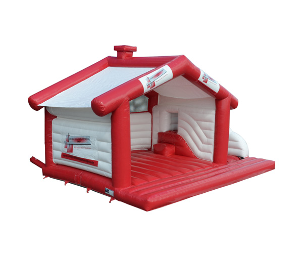 Hüpfburg großes Haus, mit Rutschbahn