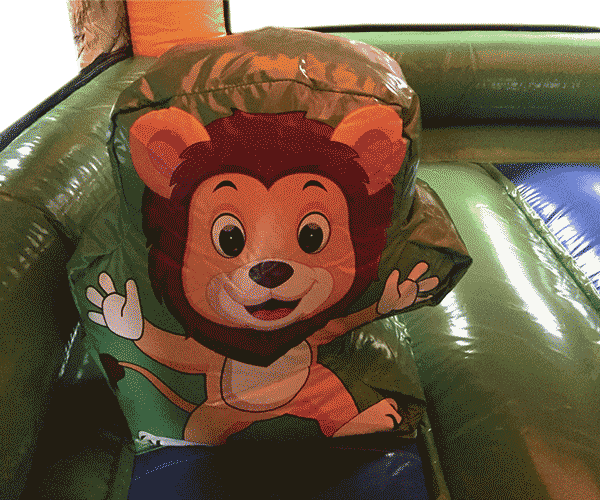 Figuren-Hüpfburg Löwe mit Rutsche