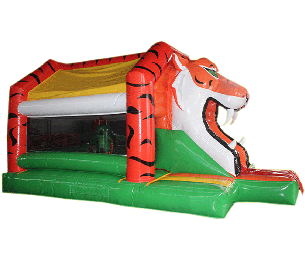 Figuren-Hüpfburg Tiger mit Rutsche
