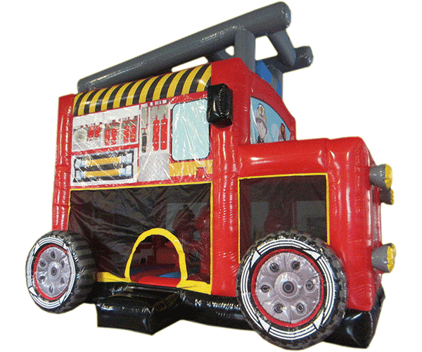 Hüpfburg Feuerwehrwagen mit Hindernissen