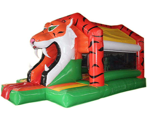 Figuren-Hüpfburg Tiger mit Rutsche