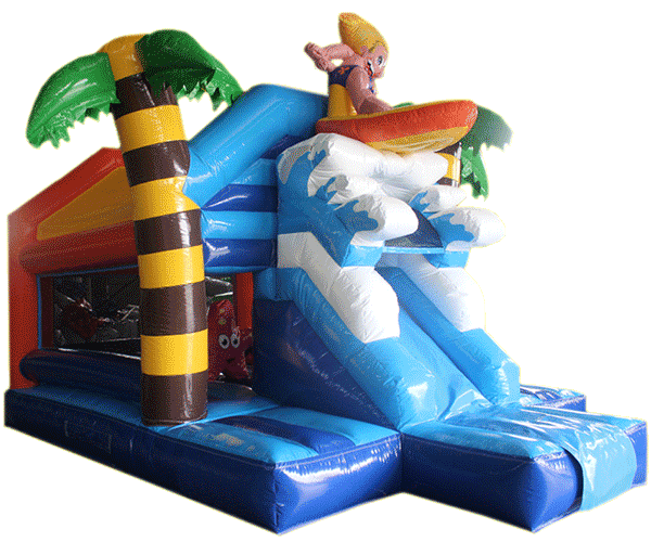 Figuren-Hüpfburg Surfer mit Rutsche