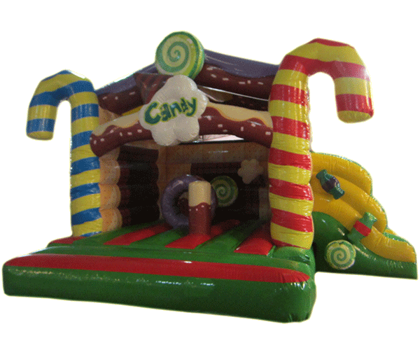 Hüpfburg Zuckerstange mit Rutsche