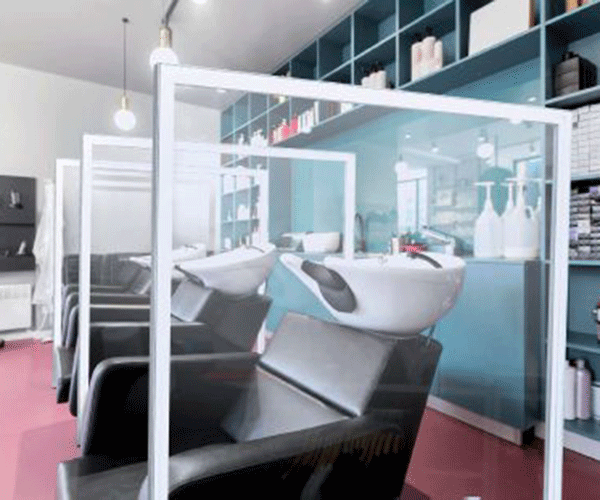 Hygiene Trennwände - Niesschutz für Kosmetik und Frisör