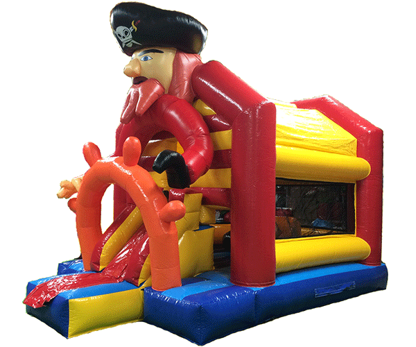 Figuren-Hüpfburg Piraten-Kapitän mit Rutsche