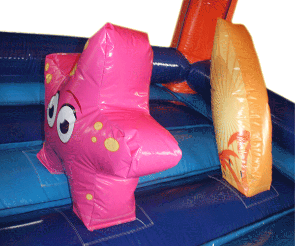 Figuren-Hüpfburg Surfer mit Rutsche