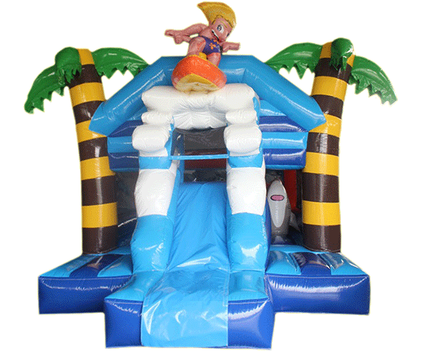Figuren-Hüpfburg Surfer mit Rutsche