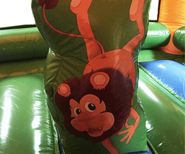 Figuren-Hüpfburg Löwe mit Rutsche