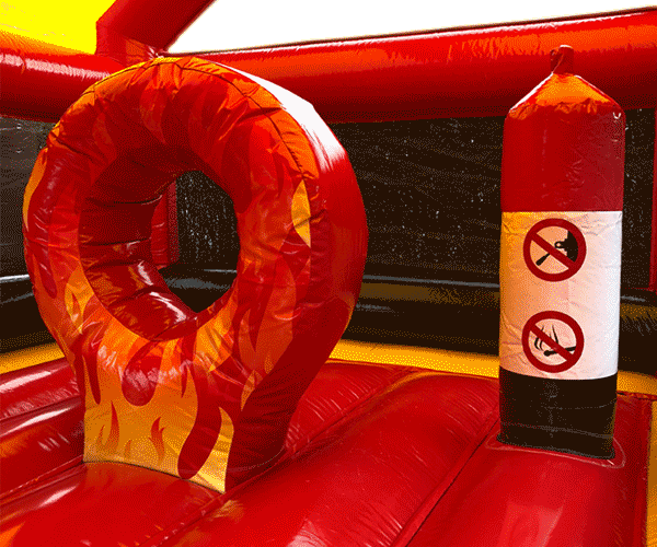 Figuren-Hüpfburg Feuerwehrmann mit Rutsche