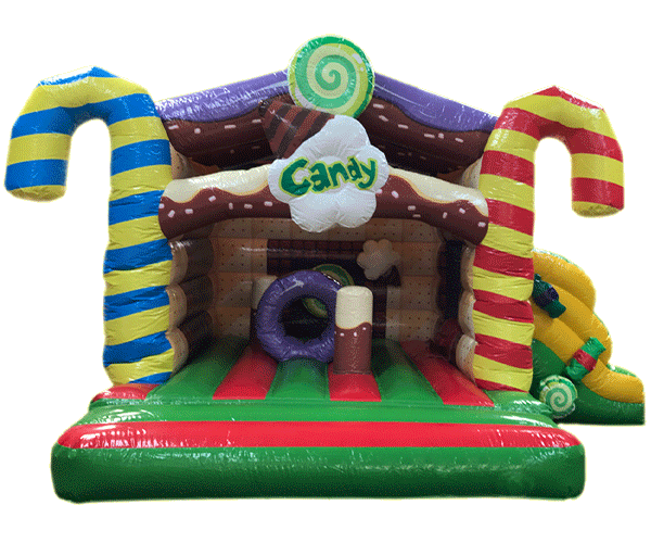 Hüpfburg Zuckerstange mit Rutsche