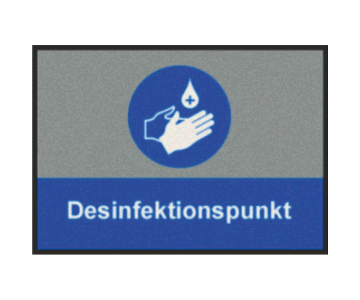 Fußmatte -Desinfektionspunk-, machen Sie Ihe Desinfektionsspender für jeden sichtbar