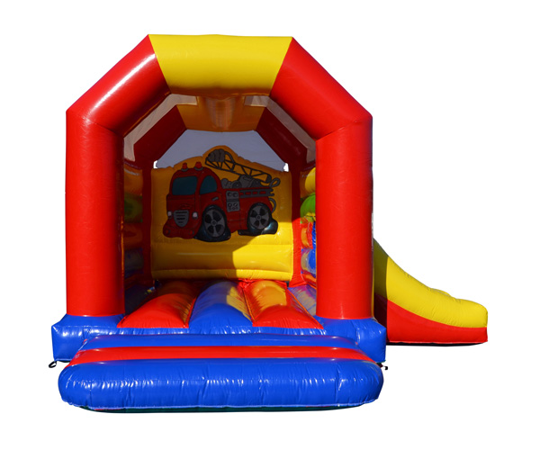 Hüpfburg Feuerwehrauto mit Rutschbahn